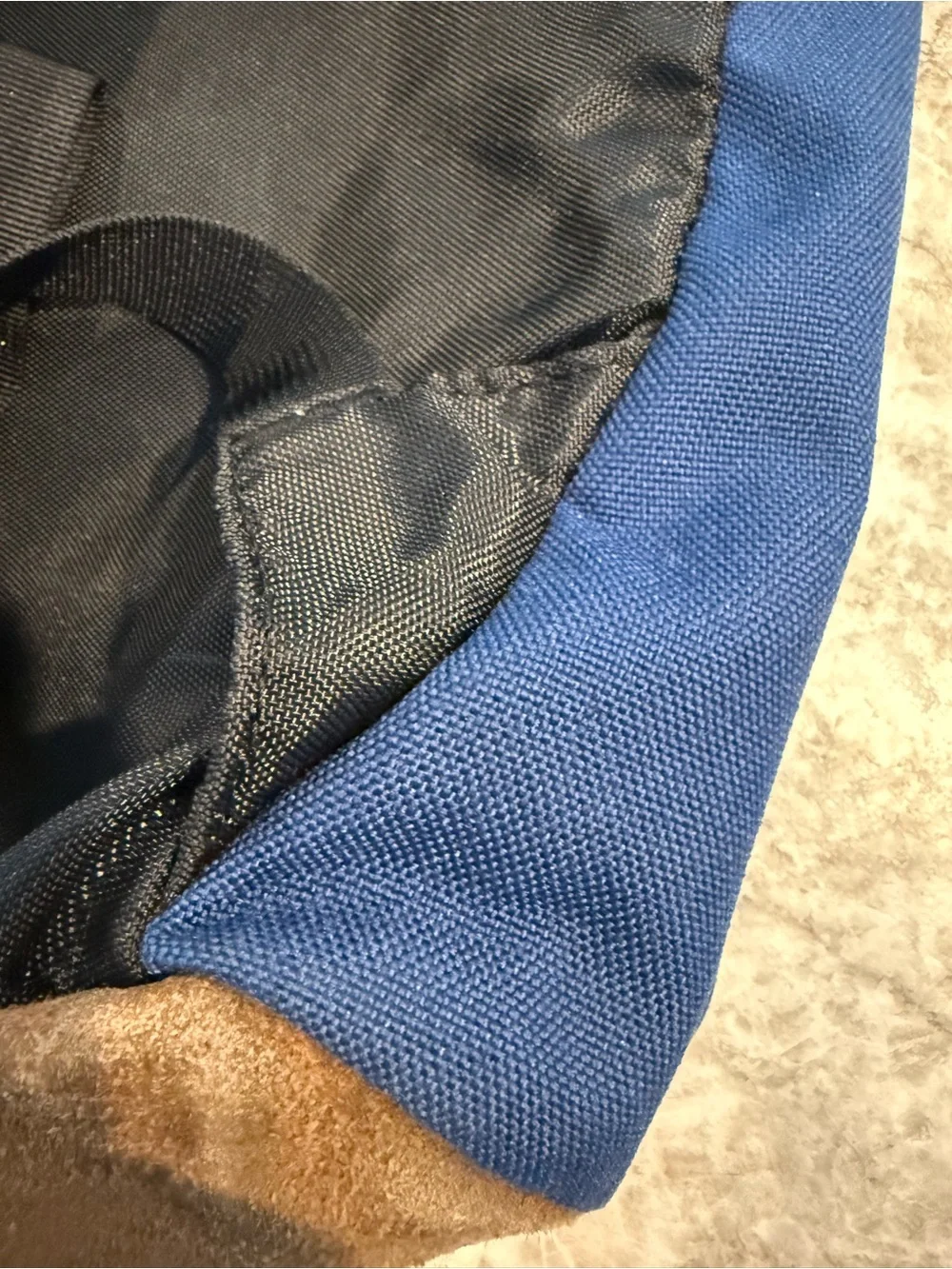 Vintage 90s Nike Backpack Navy Blue Brown Suede Bottom Made in Korea Y2K